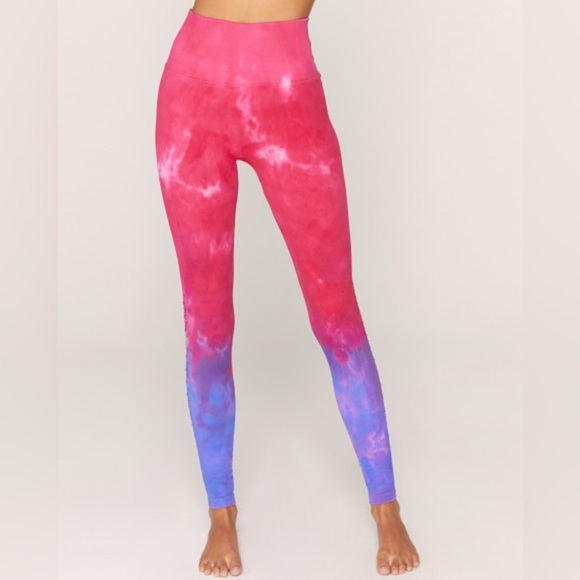 Spiritual Gangster Self Love Legging Watermelon Purple Tie Dye Leggings Size M/L - Picture 7 of 12
